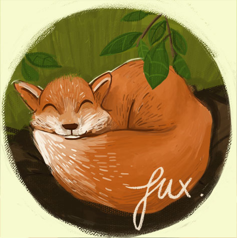 Illustration schlafender Fuchs